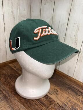 Titleist University of Miami Hurricanes 47 Brand Golf Hat Cap Mens OSFA Green